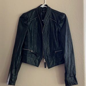 Faux Leather Crop Jacket